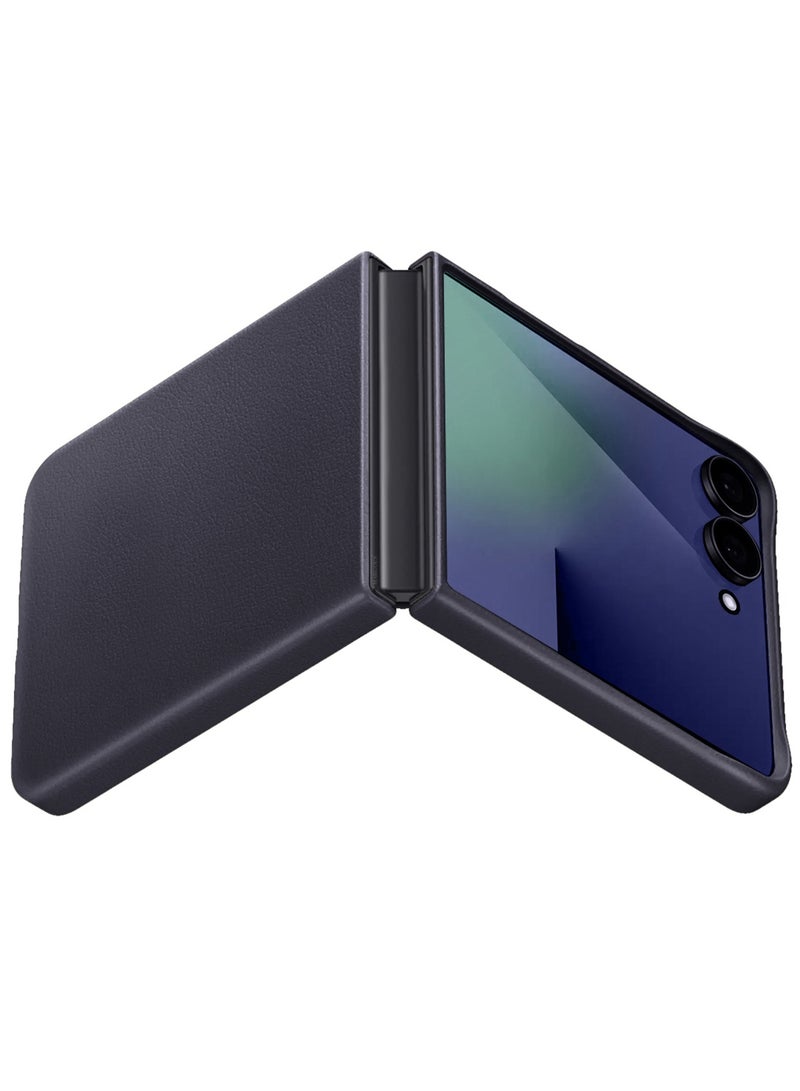 مارجون Kindsuit Leather Case Cover for Samsung Galaxy Z Flip 7 – Premium Protective Fold Design - Dark Blue Dark Blue - Image 4