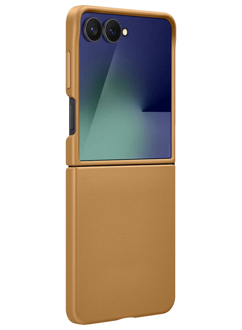 MARGOUN Kindsuit Leather Case Cover for Samsung Galaxy Z Flip 7 – Premium Protective Fold Design - Brown brown  - Image 5