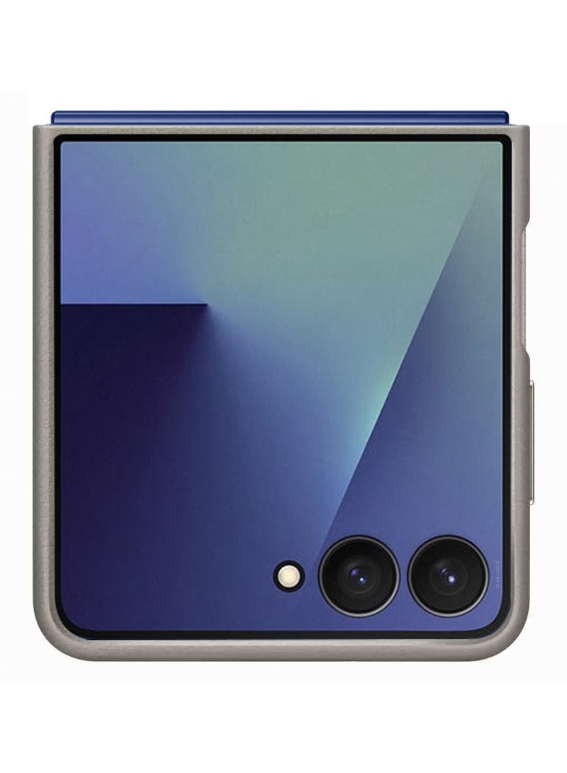 MARGOUN Kindsuit Leather Case Cover for Samsung Galaxy Z Flip 7 – Premium Protective Fold Design - Natural Titanium Natural Titanium  - Image 3