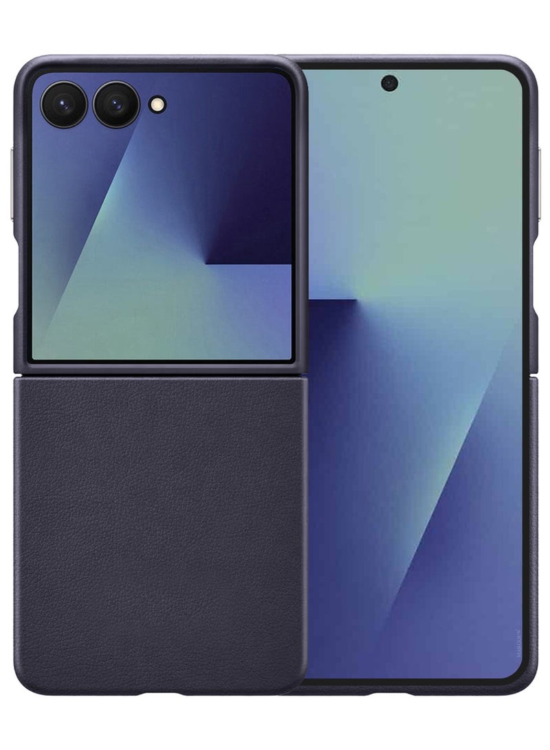 MARGOUN Kindsuit Leather Case Cover for Samsung Galaxy Z Flip 7 – Premium Protective Fold Design - Dark Blue - Image 2