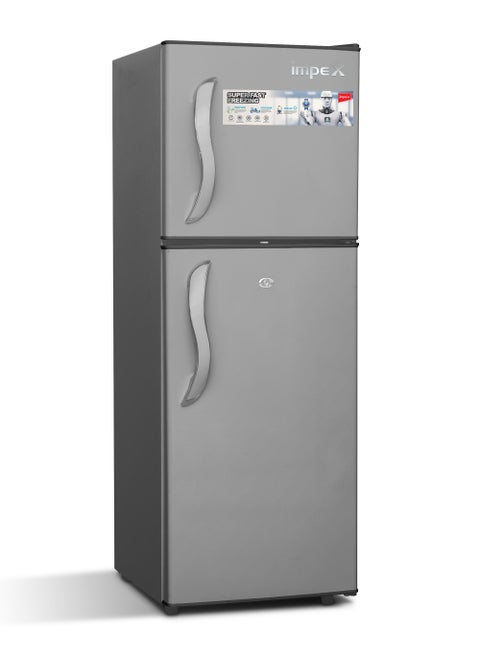 ثلاجة مزدوجة الباب سعة 138 لتر إجمالي/128 لتر صافي، فريزر 4.5 قدم مكعب، ثلاجة فريزر سريعة التبريد، قفل أمان ومفتاح