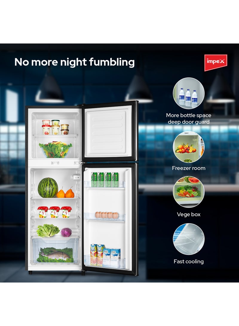 إمبكس Double Door Refrigerator 4.5 Cu.Ft Freezer Fast Cooling Fridge Safety Lock And Key 138L 70 W IRF 138C Dark Grey 70 W IRF 138C Dark Grey - Image 3