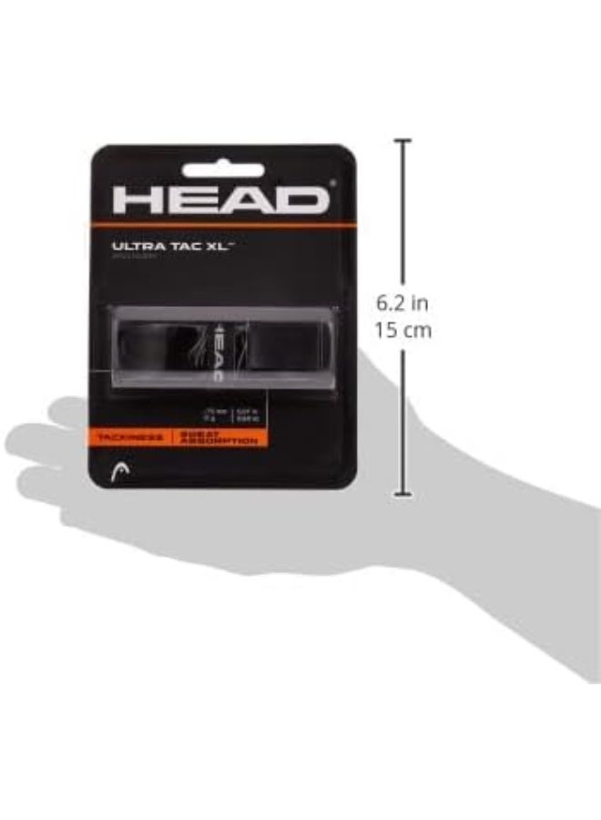 هيد Ultra Tac XL Overwrap Squash Racket Grip, Black  - Image 4