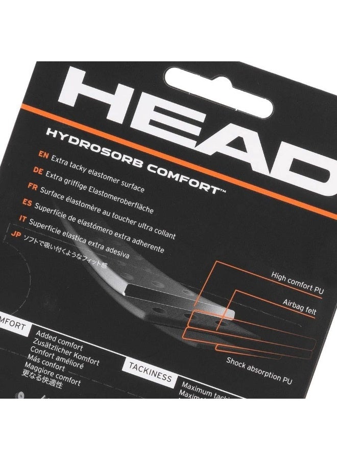 HEAD HEAD Hydrosorb Comfort Tennis Racket Replacement Grip – Tacky and Cushioned Grip Tape for Rackets – Black - Image 4