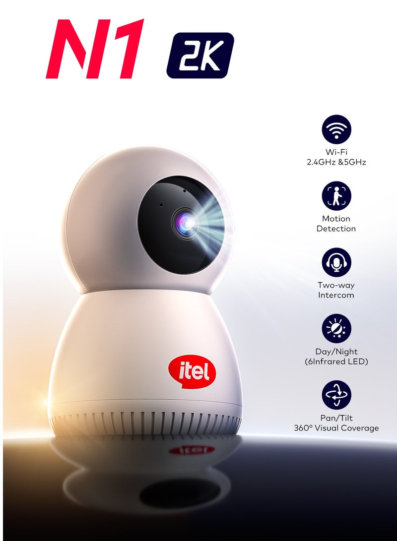 ITEL N1 2K 360 Degree Smart Home Security Camera / Motion Detection /Human Detection/Night Vision/Two-way Audio  - Image 2
