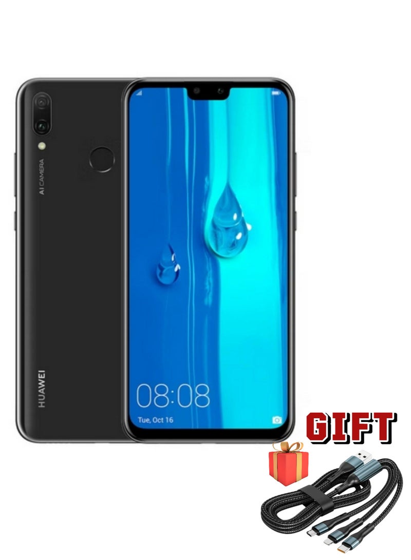 HUAWEI Y9(2019) Dual SIM Black 6GB RAM 128GB 4G LTE With Gift 3 in1 Charging Date Cable(6A Fast Charge) - Image 1