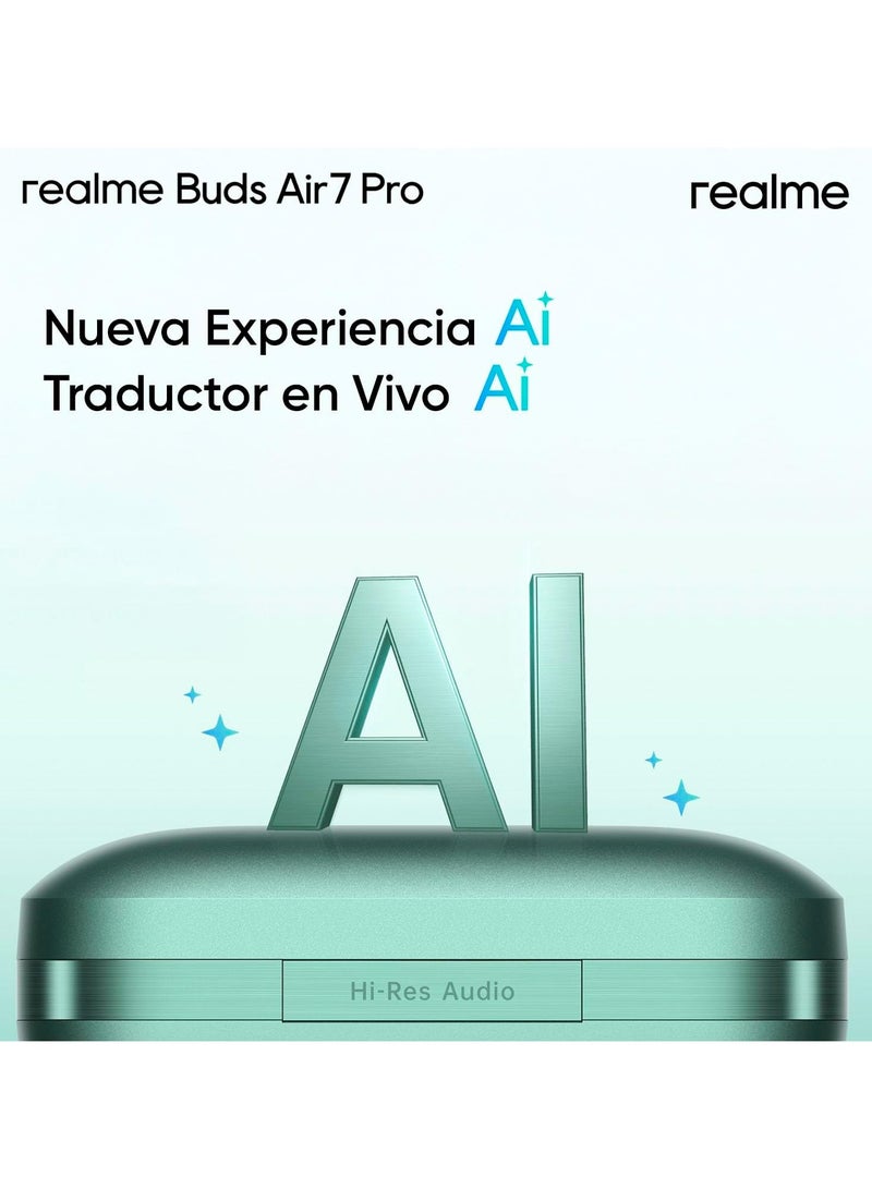 ريل مي سماعات ريلمي بودز إير 7 برو مع ترجمة حية بالذكاء الاصطناعي، سائق مزدوج 11 مم + 6 مم، 48 ساعة من وقت التشغيل، 53 ديسيبل إلغاء الضوضاء النشط، LHDC، 45 مللي ثانية زمن انتقال منخفض، صوت مكاني 360°، مقاومة للغبار والماء IP55 - Image 3