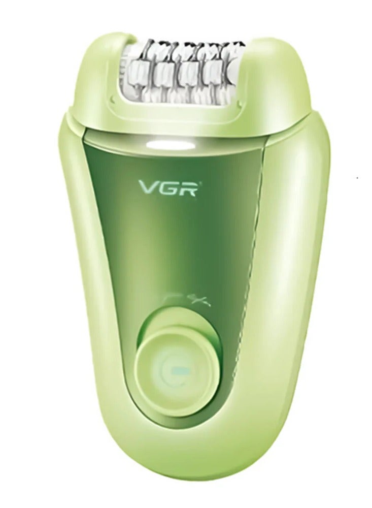 VGR V-758 2-in-1 Electric Epilator, 32 Tweezers, LED Display, 90-Minute Runtime, USB-C Charging - Green - Image 4