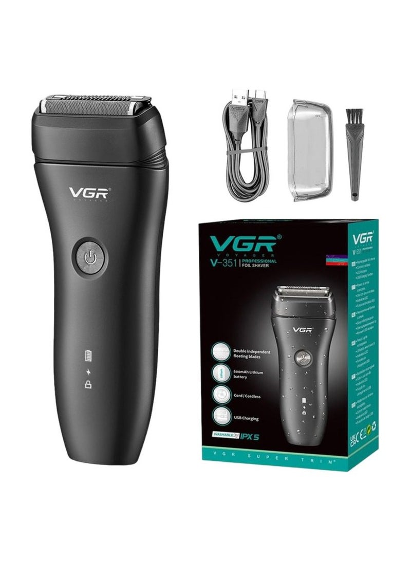 VGR V-351 2-in-1 Electric Shaver Trimmer - Black - Image 1