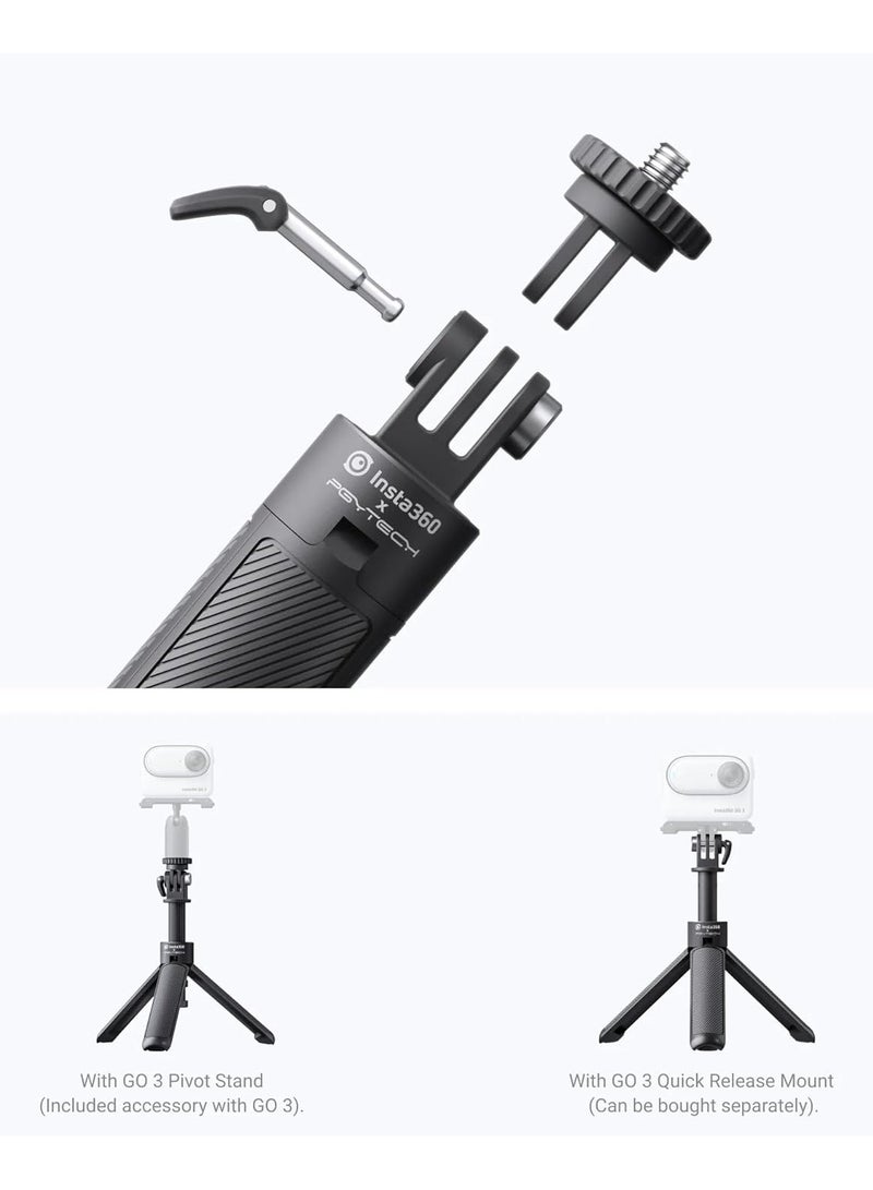 انستا 360 2-In-1 Invisible Selfie Stick + Mini Tripod Black - Image 4
