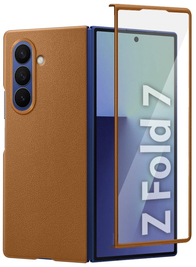 MARGOUN Leather Case Cover for Samsung Galaxy Z Fold 7, Kindsuit Case Slim and sleek - brown - Image 5
