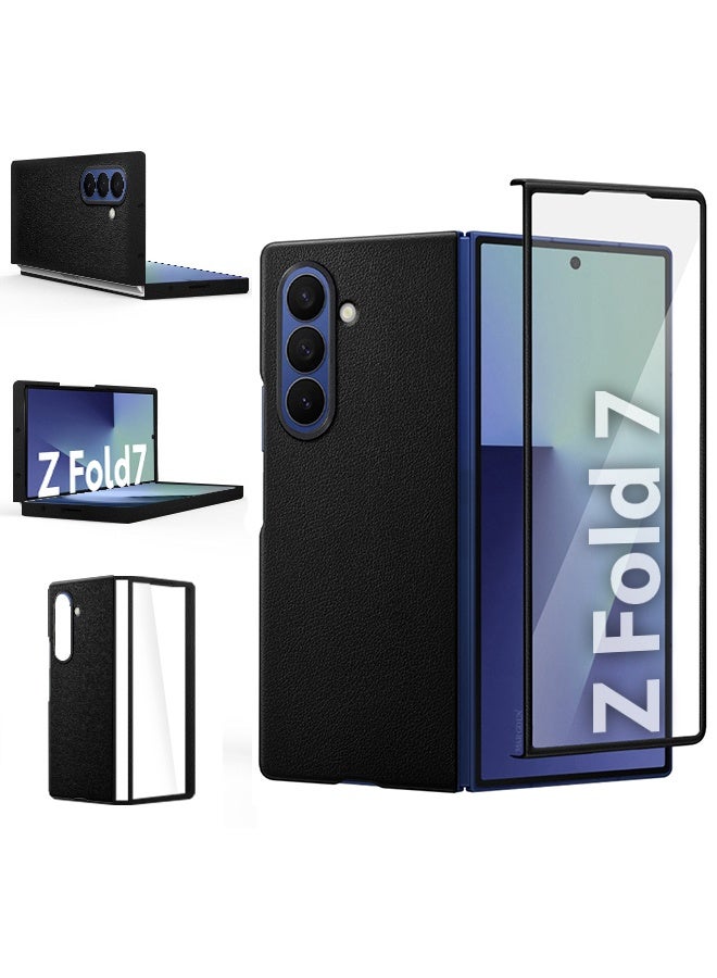 MARGOUN Leather Case Cover for Samsung Galaxy Z Fold 7, Kindsuit Case Slim and sleek - black - Image 1