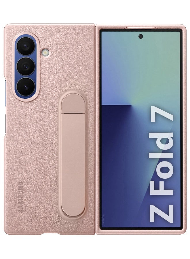 MARGOUN Leather Case Cover for Samsung Galaxy Z Fold 7, Kindsuit Case Slim and sleek with Secure Hand Grip - Pink Pink-G - Image 1