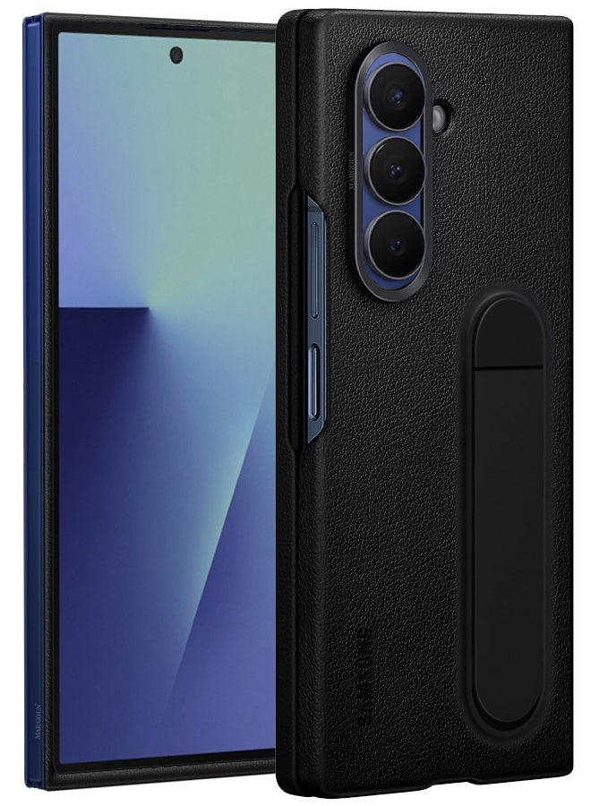 MARGOUN Leather Case Cover for Samsung Galaxy Z Fold 7, Kindsuit Case Slim and sleek with Secure Hand Grip - Black Black-G  - Image 4