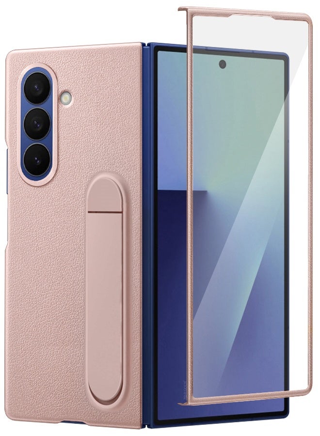 MARGOUN Leather Case Cover for Samsung Galaxy Z Fold 7, Kindsuit Case Slim and sleek with Secure Hand Grip - Pink-G - Image 5