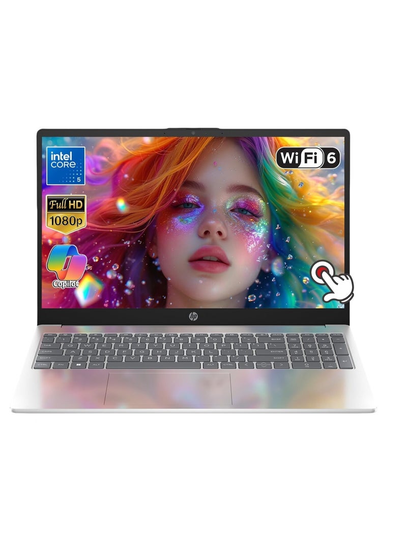 HP Laptop With 15.6 Inch Full HD (1920X1080) Touchscreen Display, Intel Core 5 120U Processor/16GB RAM DDR4/2TB SSD/Windows 11 Pro/ English Natural Silver  - Image 1