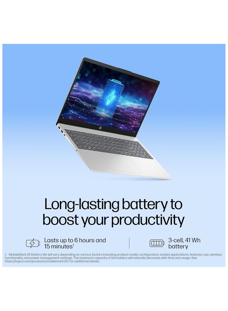 HP Laptop With 15.6 Inch Full HD (1920X1080) Touchscreen Display, Intel Core 5 120U Processor/16GB RAM DDR4/2TB SSD/Windows 11 Pro/ English Natural Silver  - Image 5