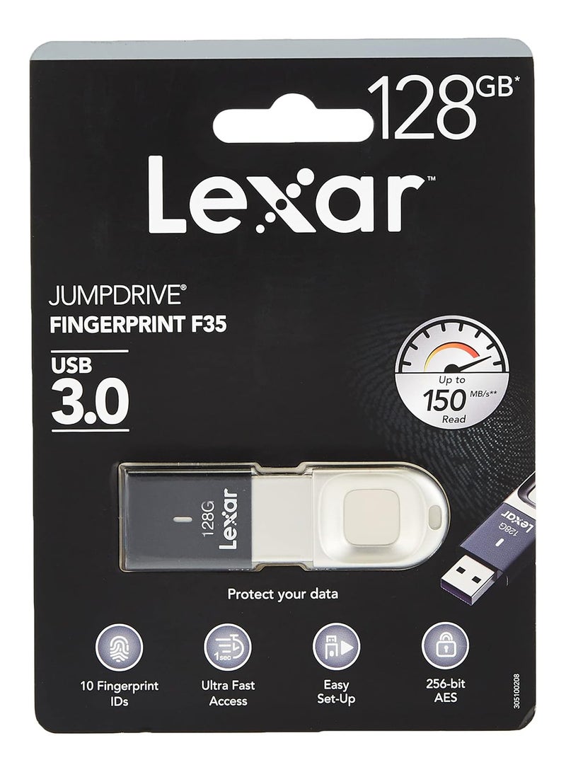 Lexar Fingerprint F35 PRO USB 3.2 Gen 1 Flash Drive, Up To 400MB/s Read And 300MB/s Write 128 GB - Image 1