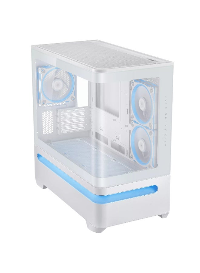 ASUS Prime AP202 ARGB Micro-ATX PC Case, Curved Tempered Glass Side Panel, 3x ARGB Fans, Patented GPU Cooling Slot Vent, Supports 360mm Radiator, Up to 420mm GPU, USB-C, Dust Filters, White | 90DC00P3-B19000  - Image 4