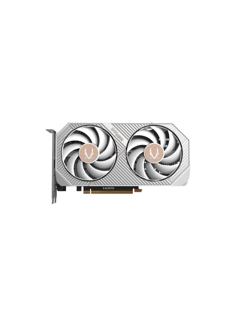 ZOTAC GAMING GeForce RTX 5060 Twin Edge OC White Edition 8GB GDDR7 128-Bit GPU, IceStorm 2.0 Dual Fan, Boost Clock 2527 MHz, DLSS 4, Ray Tracing, HDMI 2.1b & 3x DisplayPort 2.1, PCIe 4.0, Metal Backplate, Compact 2-Slot Design, VR Ready, 8K/165Hz Support, NVIDIA Reflex & AV1, White Color | ZT-B50600Q-10M  - Image 2