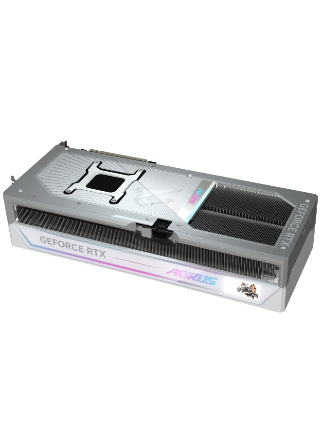 GIGABYTE AORUS GeForce RTX 5090 MASTER ICE 32GB GDDR7 Graphics Card, 512-bit, 28Gbps, PCIe 5.0, Triple WINDFORCE Cooling, Vapor Chamber, RGB, LCD Edge View, 3x DisplayPort 2.1, 1x HDMI 2.1, Dual BIOS, AI Ray Tracing, 8K Ready, White | GV-N5090AORUSM ICE-32GD - Image 3