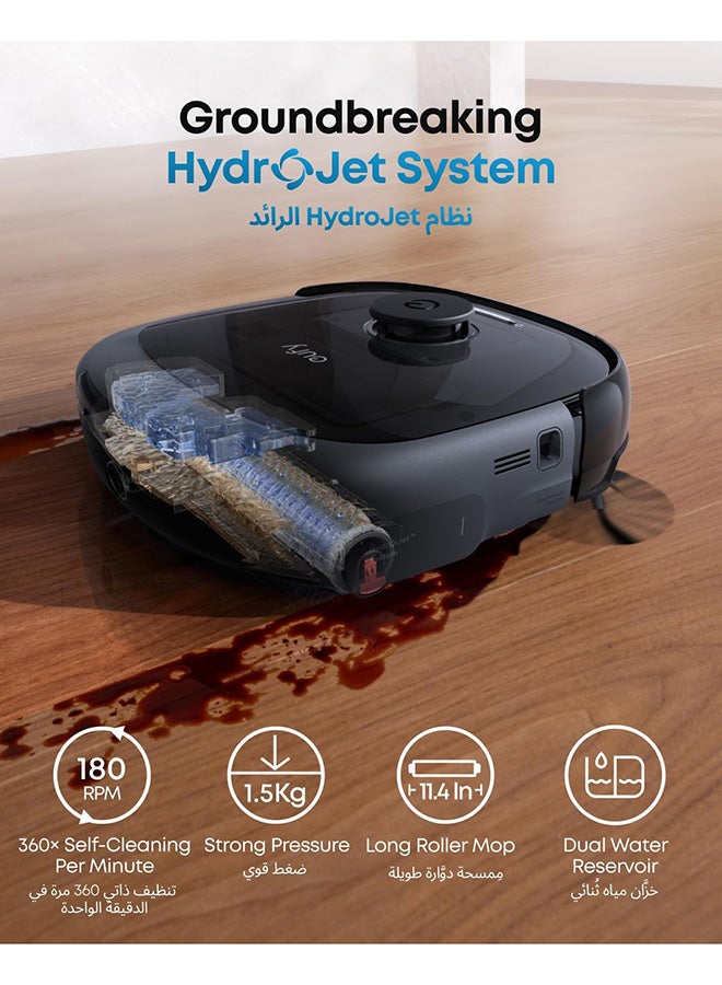 إيوفي مكنسة كهربائية روبوتية E25 مع ممسحة، نظام هيدرو جيت، شفط قوي توربو 20,000 باسكال، بدون تشابك، تنظيف عميق من الزاوية إلى الزاوية ورفع الممسحة، مع محطة شاملة أوتوماتيكية - Image 2