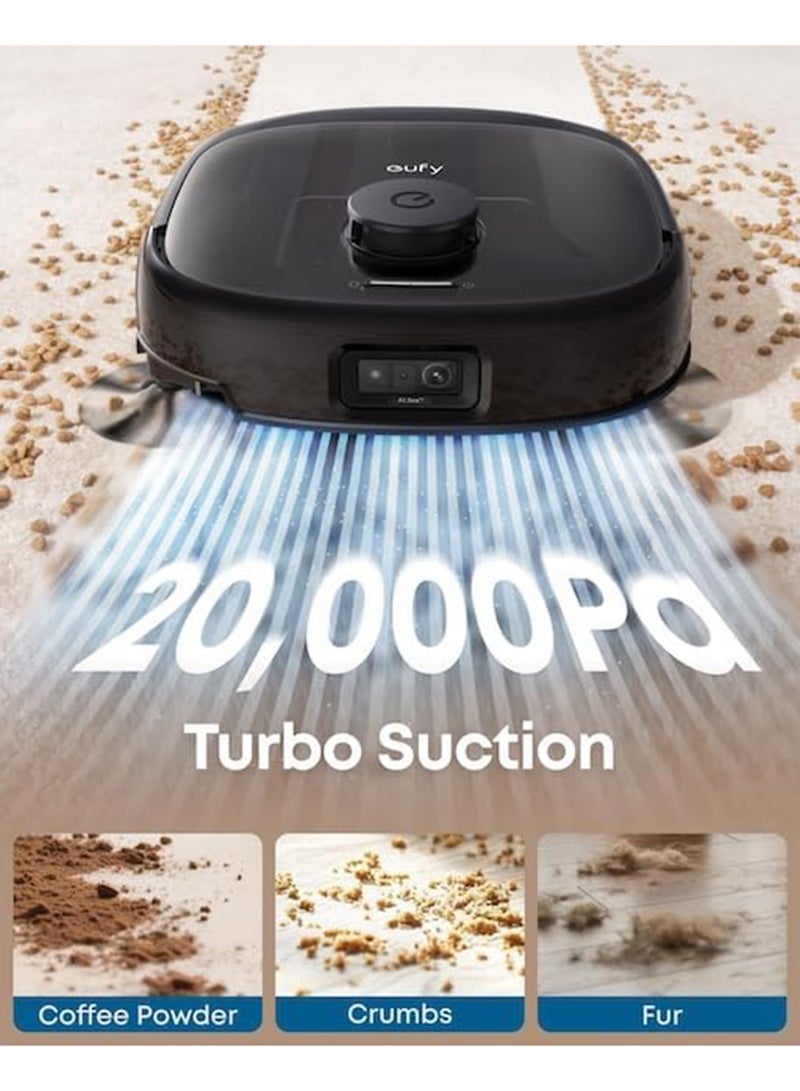 eufy E25 Omni Robot Vacuum Cleaner with Mop, HydroJet System, 20,000 Pa Turbo Powerful Suction, Zero Tangling, Corner-to-Edge Deep Cleaning and Mop Lifting, with Auto All-In-One Station 60 W T2353 Black - Image 3
