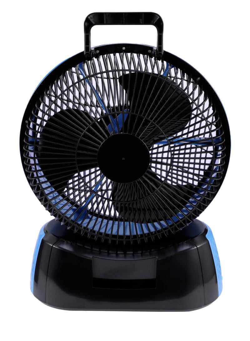 سوناشي Rechargeable Fan with AC/DC Operation and 6 Speed Settings, Fan with LED Light, Continuous Working of Fan 30Hrs and Light 36Hrs with Solar Charging and USB Charging Function, Compact Design for Cars, Outdoor, and Household Use, Remote Control SRF-212 Blue/Black  - Image 3