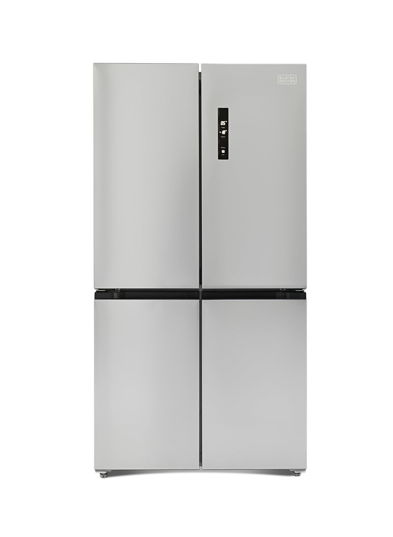 BLACK+DECKER 567L Cross Door Refrigerator – Inverter, Total No Frost, LED Display, Super Cooling And Freezing, Open Door Alarm - 150 W BXREF542NF4DISNX Silver  - Image 1