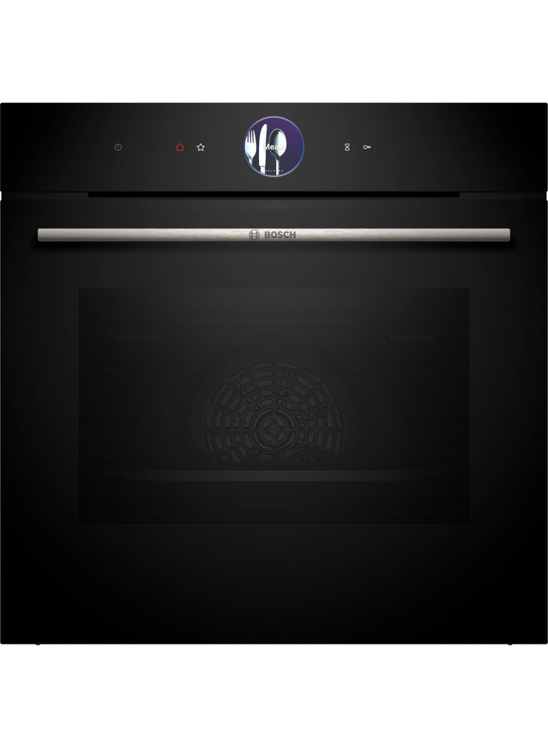 BOSCH 60x60 Cm Built-In Oven, Digital Control Ring, Series 8, TFT Touch Display, Pyrolytic Cleaning, Home Connect for Remote Monitoring, HBG776NB1M Black HBG776NB1M Black - Image 1