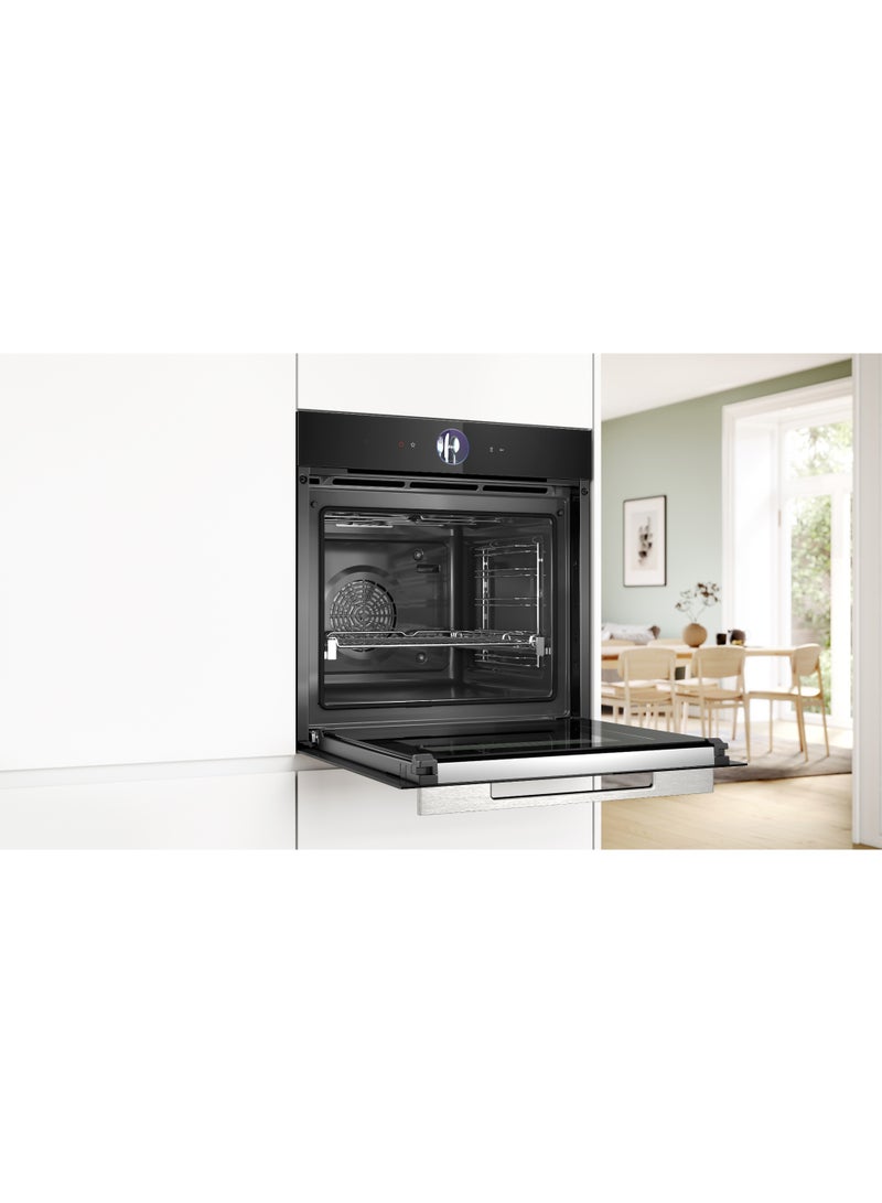 BOSCH 60x60 Cm Built-In Oven, Digital Control Ring, Series 8, TFT Touch Display, Pyrolytic Cleaning, Home Connect for Remote Monitoring, HBG776NB1M Black HBG776NB1M Black - Image 4