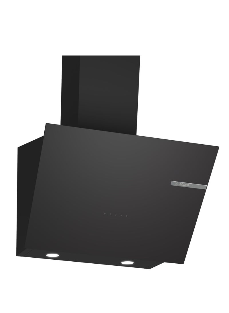 BOSCH 60 cm Wall-Mounted Cooker Hood – 700 m³/h Extraction, 2-Speed Touch Control - 210 W DWK66PJ60M Black - Image 1