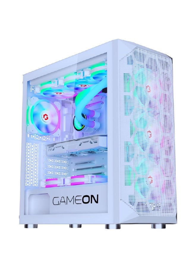 جايم أون حاسوب ألعاب بمعالج إنتل كور i5-12400F / 16 جيجابايت رام DDR4 / 1 تيرابايت SSD / 6 جيجابايت Nvidia GeForce RTX 3050 رسومات / ويندوز 10 برو + علبة GameOn ، سماعة مجانية و ضوء بارد مجاني - Image 1