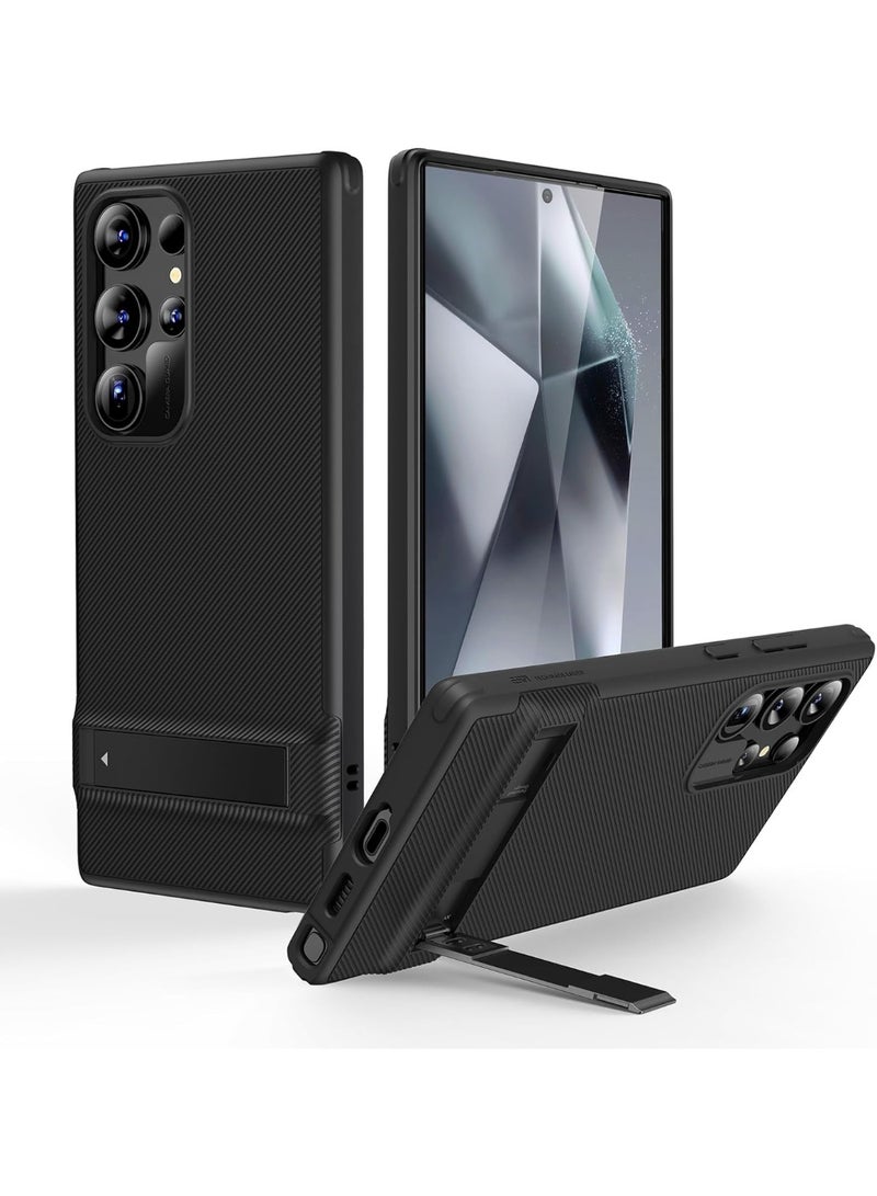 اي اس ار For Samsung Galaxy S24 Ultra Case, Kickstand S24 Ultra Cover with 3 Stand Modes, Military-Grade Drop Protection, Shockproof Slim Phone Case with Patented Kickstand, Boost Series black - Image 1