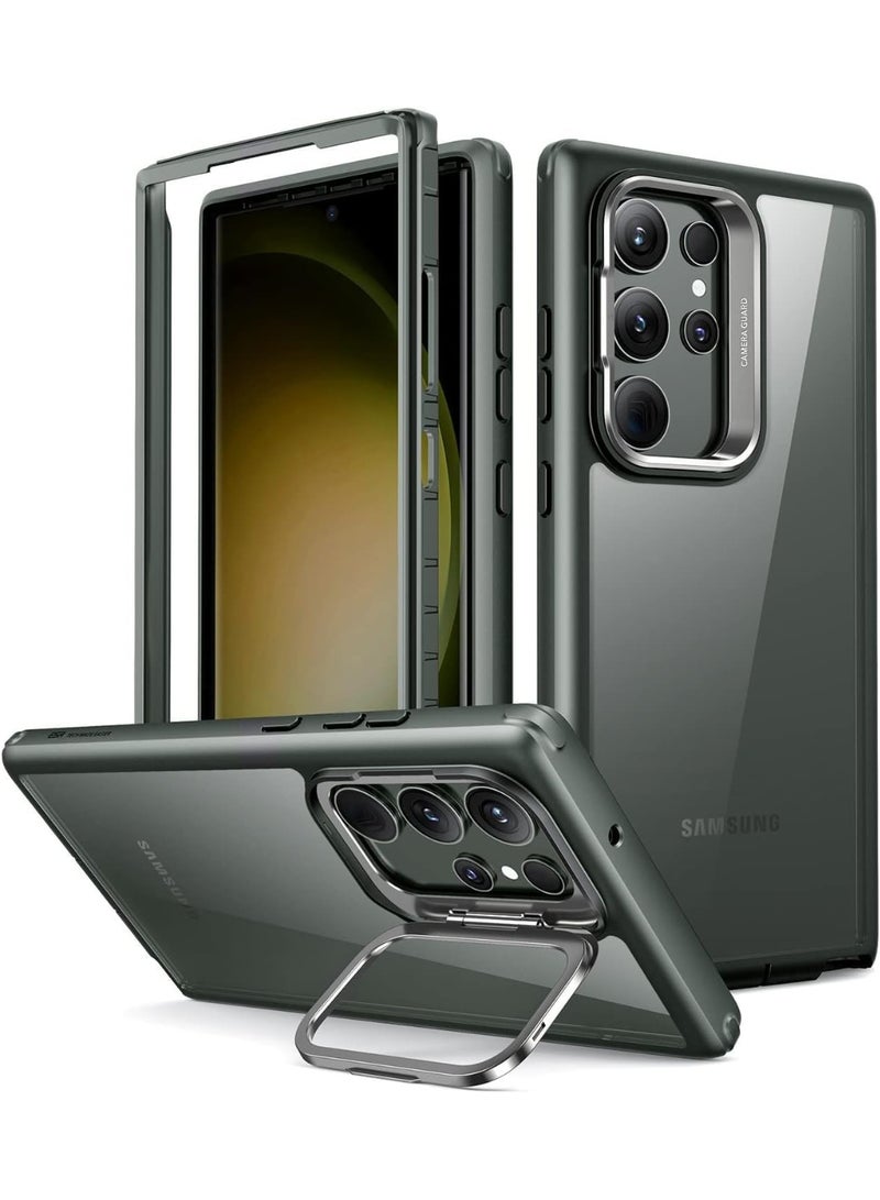 ESR Shock Armor Kickstand Case, Compatible with Samsung S23 Ultra, 1 Screen Guard green - Image 1