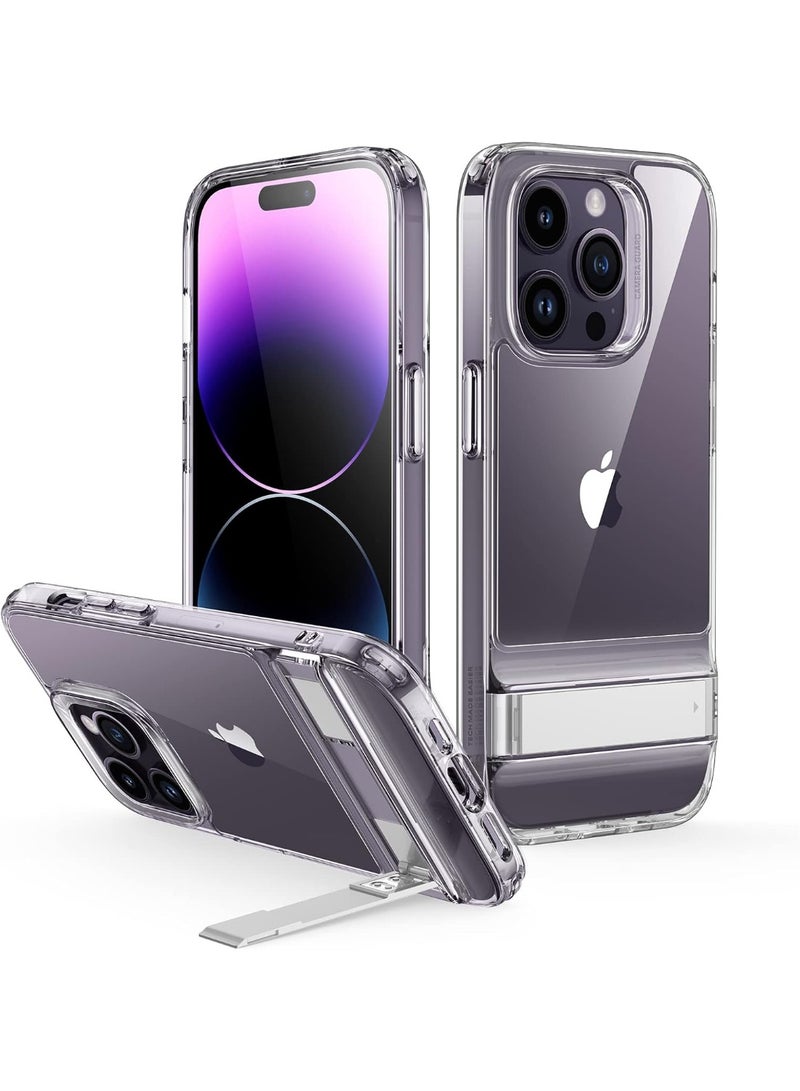 ESR Metal Case with Stand, Compatible with iPhone 14 Pro Max, 3 Stand Modes, Military Standard Drop Protection, Supports Wireless Charging, Thin Back with Patented Stand, clear - Image 1