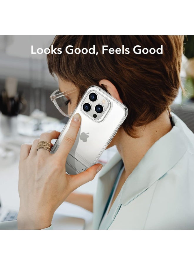 ESR Metal Case with Stand, Compatible with iPhone 14 Pro Max, 3 Stand Modes, Military Standard Drop Protection, Supports Wireless Charging, Thin Back with Patented Stand, clear - Image 2