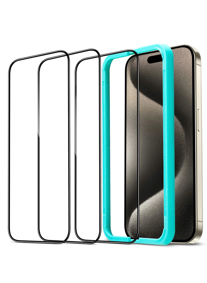 ESR EZUK Tempered-Glass Screen Protector, Compatible with iPhone 15 Pro Max, 2 Pack Clear