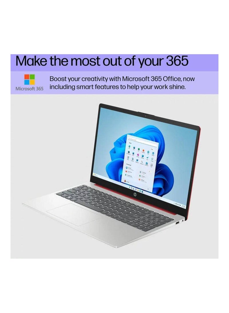 HP 15‑fd0083wm Laptop With 15.6″ HD Display/Intel Pentium N200/4 GB RAM/128 GB UFS/Intel UHD Graphics/English Keyboard/Windows 11/Scarlet Red English Scarlett Red  - Image 4