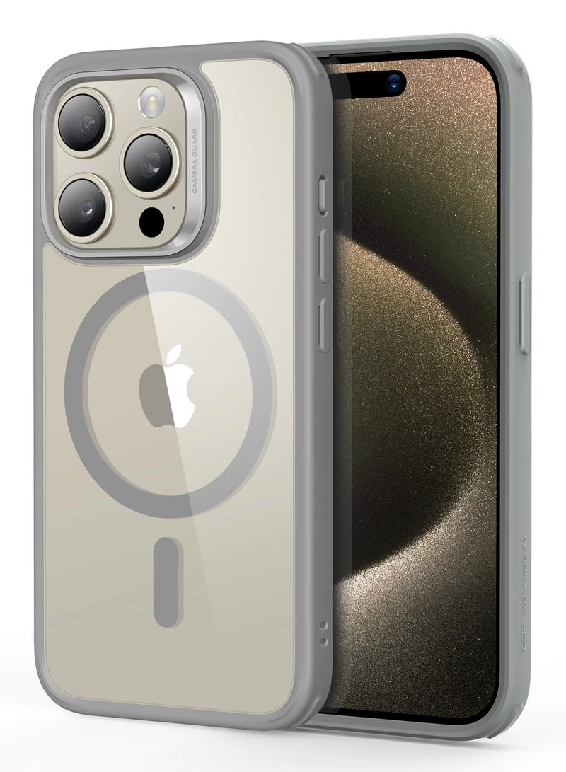 ESR Classic Hybrid Case (HaloLock), Compatible with iPhone 15 Pro Max, Clear Grey Clear Grey - Image 1
