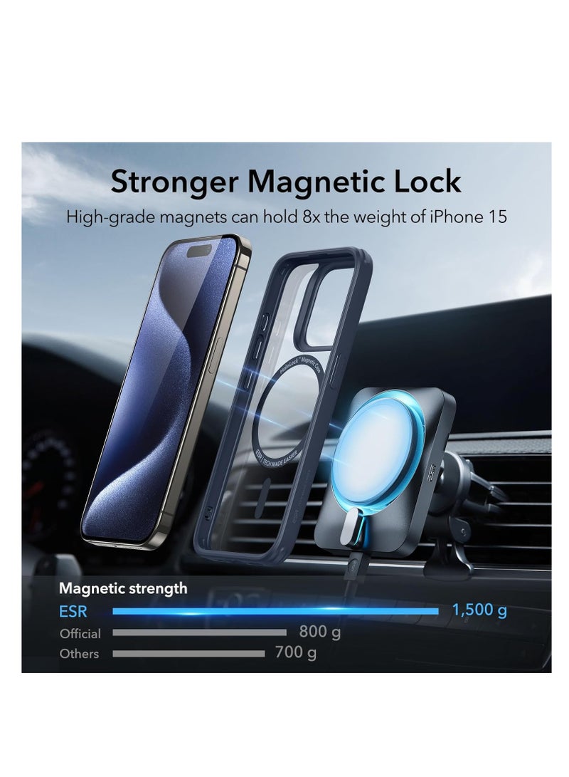 ESR for iPhone 15 Pro Max Case, Compatible with MagSafe, Yellowing Resistant, Scratch-Resistant Back, Magnetic Phone Cover for iPhone 15 Pro Max, Classic Series, Clear Blue Clear Blue - Image 3