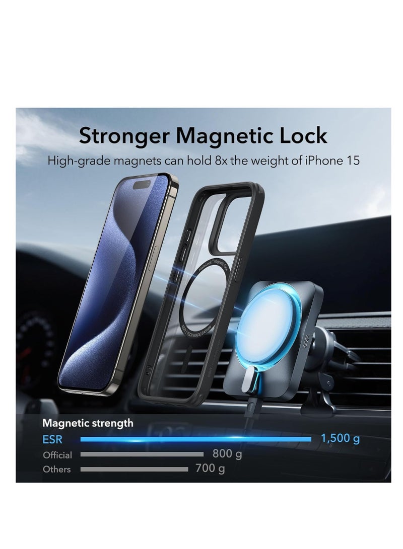 ESR Classic Hybrid Case (HaloLock), Compatible with iPhone 15 Pro Max, Clear Black Clear/Black - Image 2