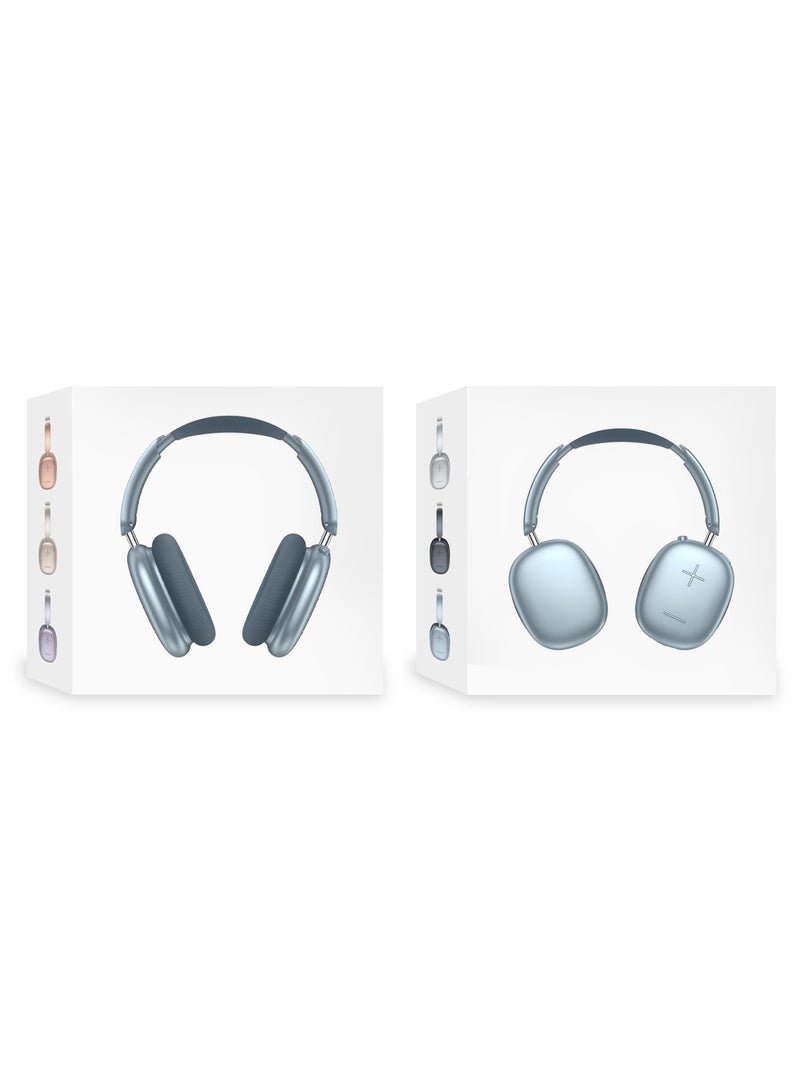 MARGOUN Air Max Pro Wireless Over Ear Headphones with Active Noiose Cancellation and Built-in Mi, Comfortable and Lightweight - Blue blue  - Image 4