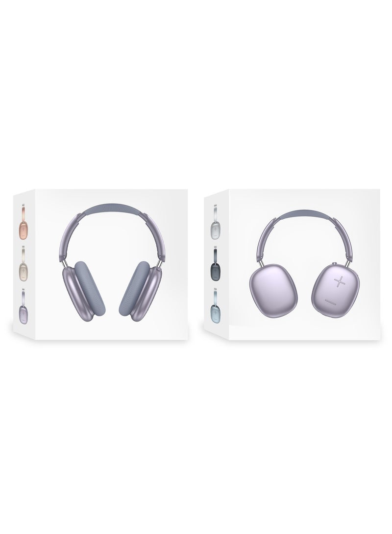 MARGOUN Air Max Pro Wireless Over Ear Headphones with Active Noiose Cancellation and Built-in Mi, Comfortable and Lightweight - Purple purple  - Image 4