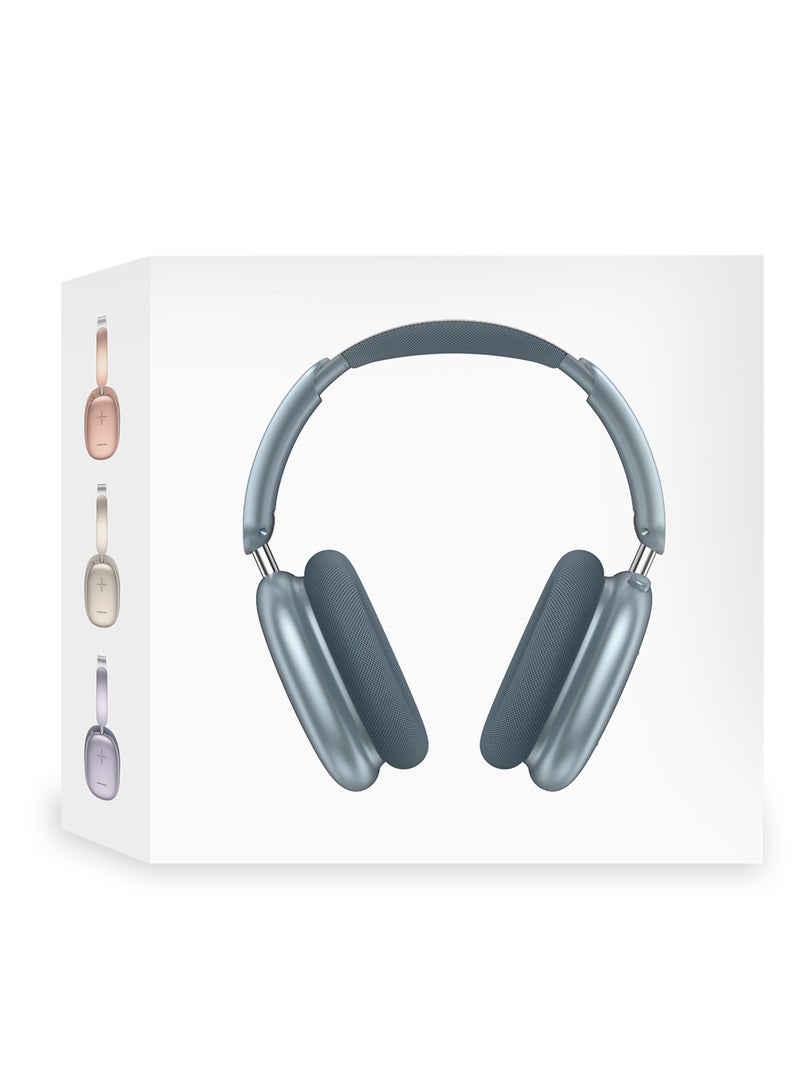 MARGOUN Air Max Pro Wireless Over Ear Headphones with Active Noiose Cancellation and Built-in Mi, Comfortable and Lightweight - Blue blue  - Image 3