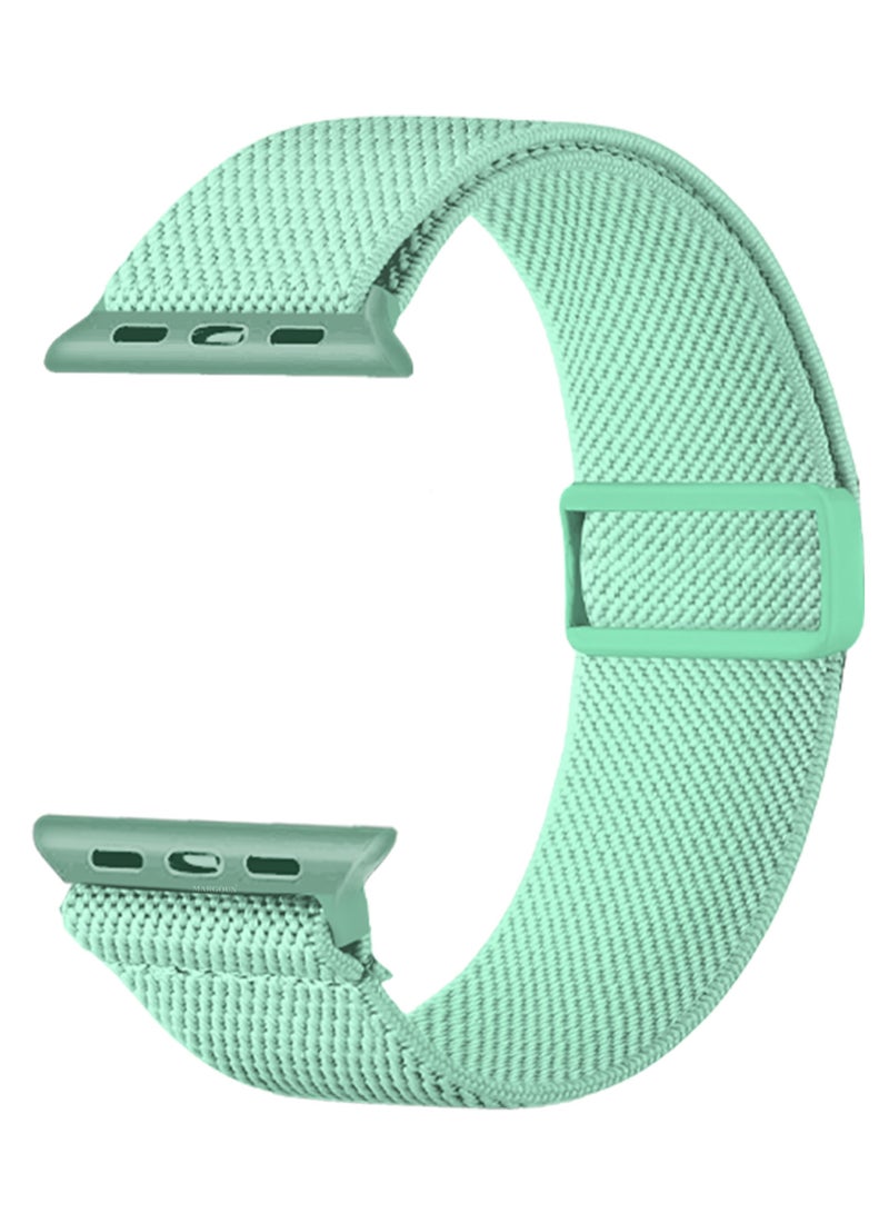 MARGOUN Magnetic Clasp Band for Apple Watch 49mm 45mm 44mm 42mm (Series 1-3), Nylon Elastic Stretchy Strap Compatible with iWatch Series Ultra 10-1 - Aqua - Image 1