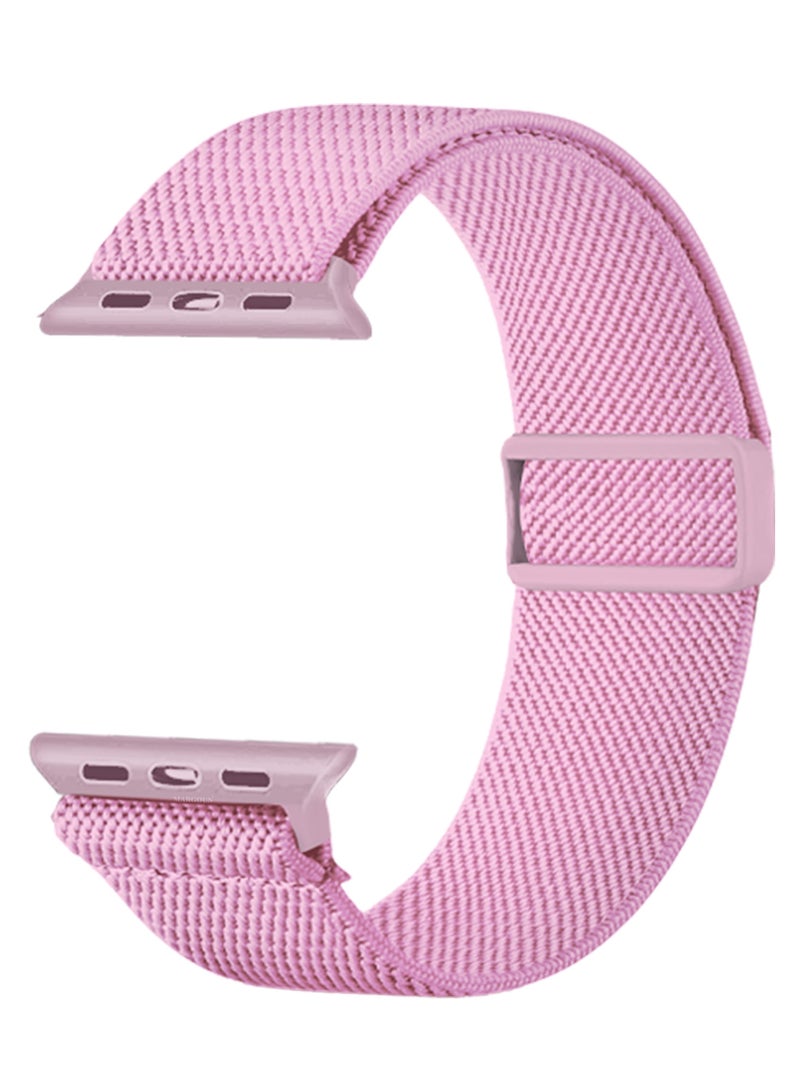 MARGOUN Magnetic Clasp Band for Apple Watch 49mm 45mm 44mm 42mm (Series 1-3), Nylon Elastic Stretchy Strap Compatible with iWatch Series Ultra 10-1 - Pink - Image 1
