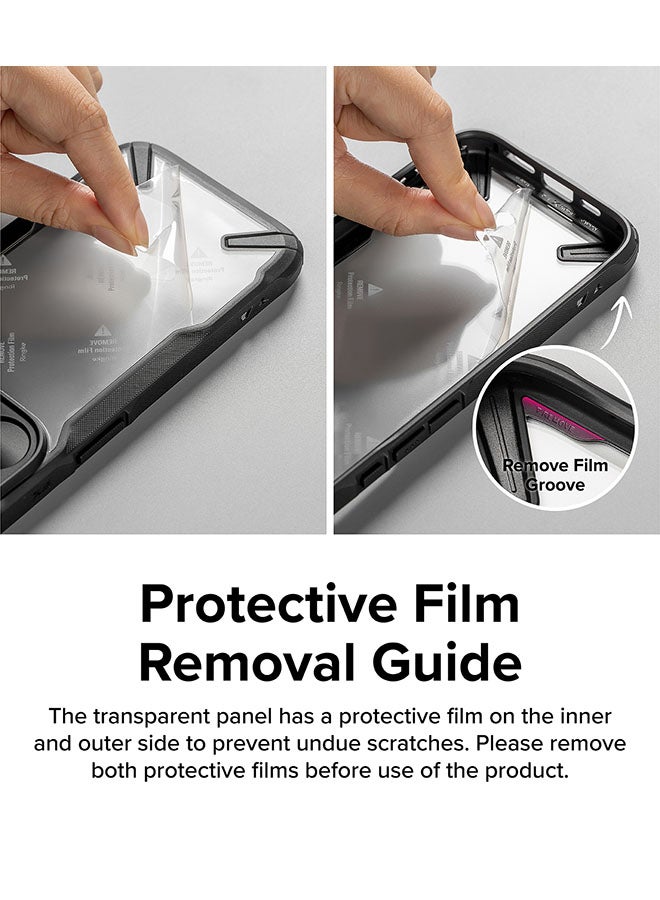 Ringke Fusion-X Compatible with iPhone 15 Pro Max Case Cover Transparent Hard Back Soft Flexible TPU Bumper Scratch Resistant Shockproof Protection Back Cover - black - Image 4