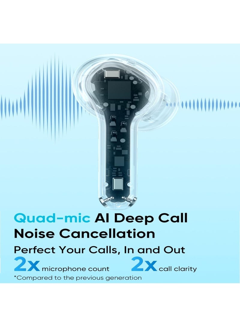 ريل مي T200X Headphones - Experience ANC - Powered Immersive Audio with Enhanced Comfort Earbuds black - Image 4