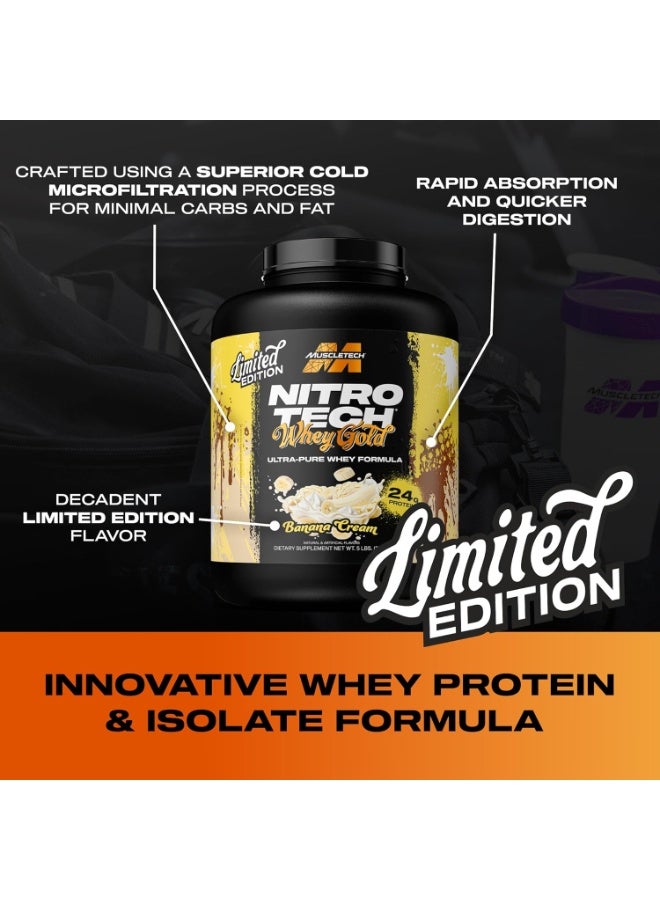 MuscleTech Nitro Tech Whey Gold, Banana Cream, 5 LB Limited Edition - Image 2